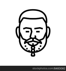 braided beard hair style line icon vector. braided beard hair style sign. isolated contour symbol black illustration. braided beard hair style line icon vector illustration