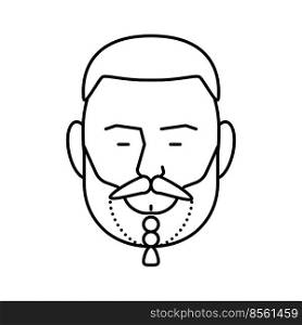 braided beard hair style line icon vector. braided beard hair style sign. isolated contour symbol black illustration. braided beard hair style line icon vector illustration