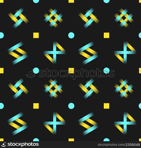 Braided stripes and dots seamless pattern design. Abstract shapes on white background. Vector design with repeating graphic elements. Geometric texture for wallpaper, poster, website. Braided stripes and dots seamless pattern design