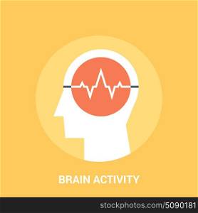 brain activity icon concept. Abstract vector illustration of brain activity icon concept