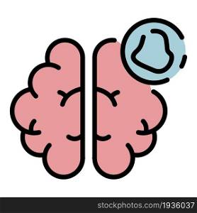 Brain amnesia icon. Outline brain amnesia vector icon color flat isolated. Brain amnesia icon color outline vector