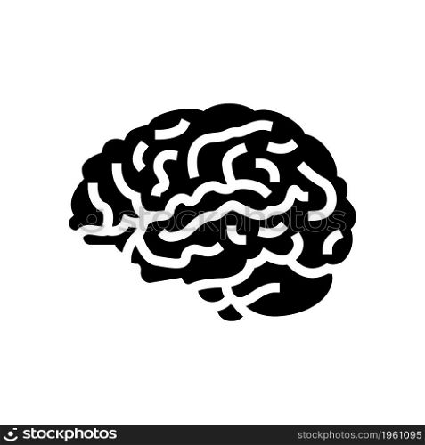 brain anatomy organ glyph icon vector. brain anatomy organ sign. isolated contour symbol black illustration. brain anatomy organ glyph icon vector illustration