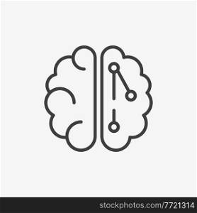 Brain and artificial intelligence Line Icon. Brain innovation logo. Vector Illustration. Brain and artificial intelligence Line Icon. Brain innovation logo. Vector Illustration. EPS10