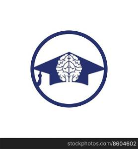 Brain and graduation cap icon design. Educational and institutional logo design.	