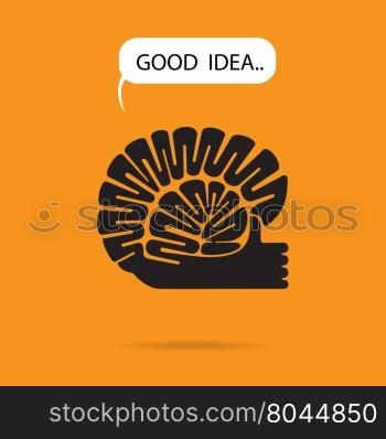 Brain and hand logo vector design.The best idea sign.Good idea logo.Education and business logotype concept.Vector illustration
