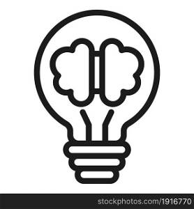 Brain bulb icon outline vector. Light mind. Creative idea. Brain bulb icon outline vector. Light mind