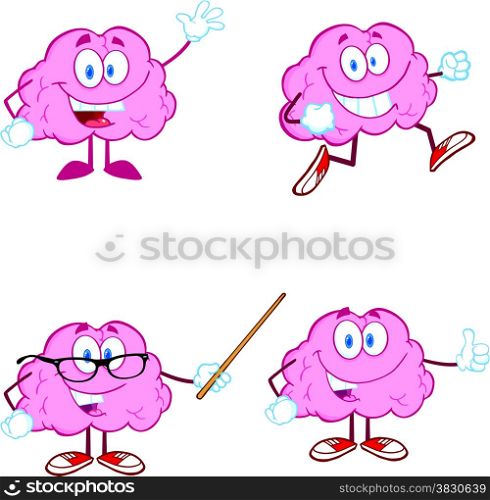 Brain Cartoon Mascot Collection 1