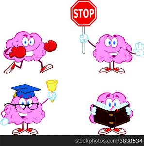 Brain Cartoon Mascot Collection 3