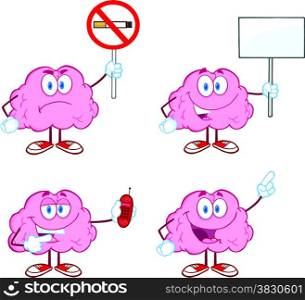 Brain Cartoon Mascot Collection 5
