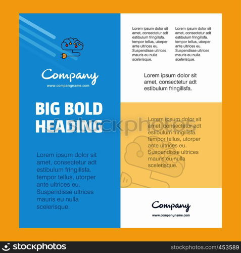 Brain circuit Business Company Poster Template. with place for text and images. vector background