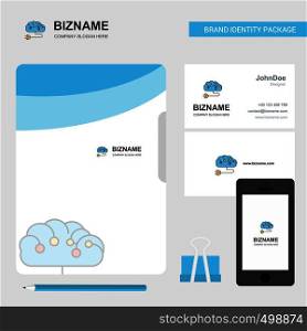 Brain circuit Business Logo, File Cover Visiting Card and Mobile App Design. Vector Illustration