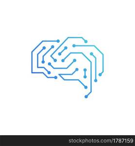Brain Circuit Logo Template vector illustration icon design