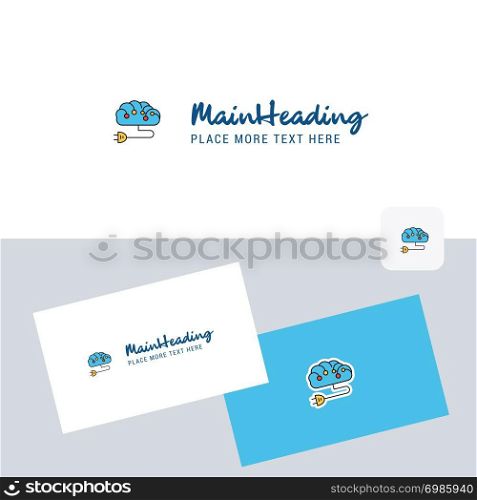 Brain circuit vector logotype with business card template. Elegant corporate identity. - Vector