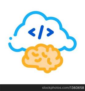 brain cloud separation icon vector. brain cloud separation sign. color symbol illustration. brain cloud separation icon vector outline illustration