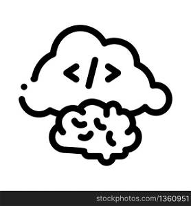 brain cloud separation icon vector. brain cloud separation sign. isolated contour symbol illustration. brain cloud separation icon vector outline illustration