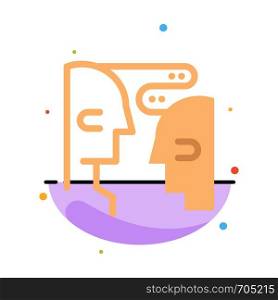 Brain, Communication, Human, Interaction Abstract Flat Color Icon Template