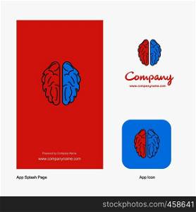 Brain Company Logo App Icon and Splash Page Design. Creative Business App Design Elements
