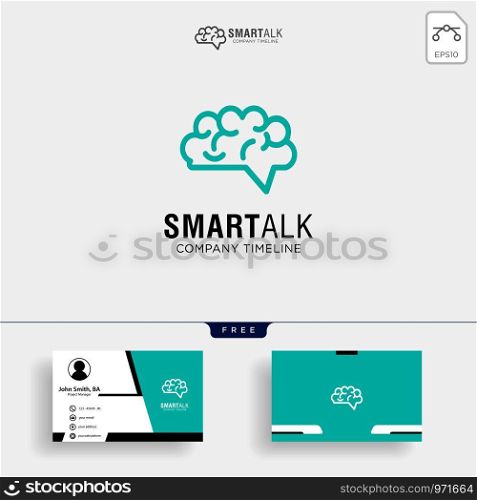 Brain Consult logo designs concept vector, Brain logo icon with business card template - Vector. Brain Consult logo designs, Brain logo icon with business card template