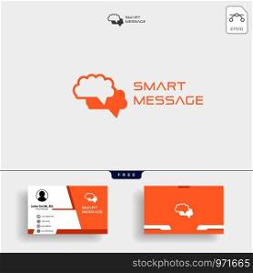 Brain Consult logo designs concept vector, Brain logo icon with business card template - Vector. Brain Consult logo designs, Brain logo icon with business card template