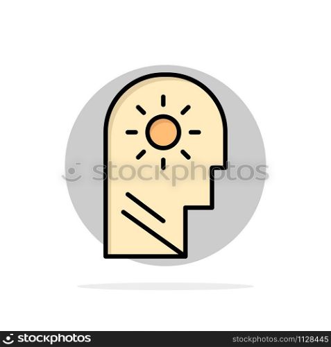 Brain, Control, Mind, Setting Abstract Circle Background Flat color Icon