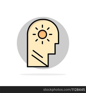 Brain, Control, Mind, Setting Abstract Circle Background Flat color Icon