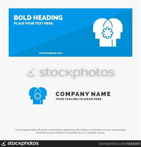 Brain, Control, Mind, Setting SOlid Icon Website Banner and Business Logo Template