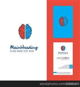 Brain Creative Logo and business card. vertical Design Vector