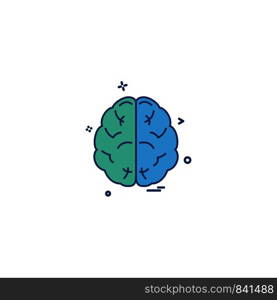 brain divide inkcontober sains icon vector desige