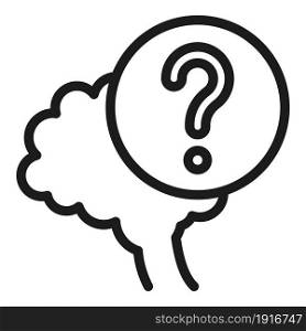 Brain doubt icon outline vector. Question head. Logic mark. Brain doubt icon outline vector. Question head