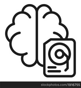 Brain drive icon outline vector. Mind cloud. Storage memory. Brain drive icon outline vector. Mind cloud