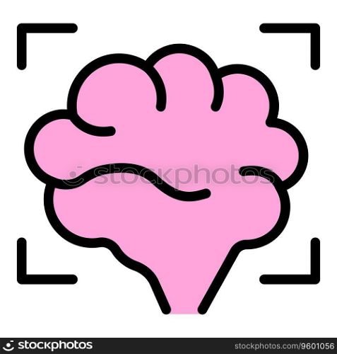 Brain expert icon outline vector. Business people. Consult cyber color flat. Brain expert icon vector flat