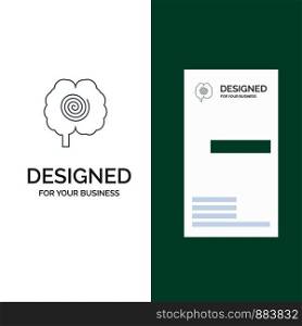 Brain, Head, Hypnosis, Psychology Grey Logo Design and Business Card Template