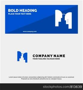 Brain, Head, Mind, Transfer SOlid Icon Website Banner and Business Logo Template