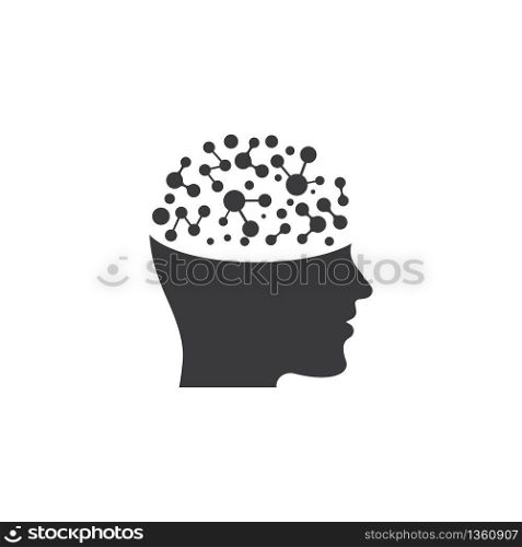 brain head vector illustration design template