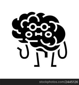 brain health glyph icon vector. brain health sign. isolated contour symbol black illustration. brain health glyph icon vector illustration