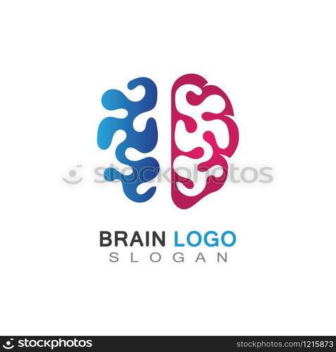 Brain health logo creative illustration icon template design