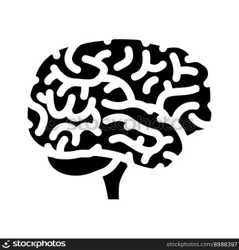 brain human glyph icon vector. brain human sign. isolated symbol illustration. brain human glyph icon vector illustration