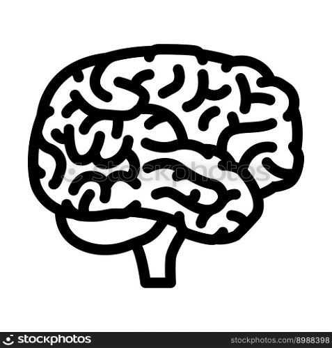 brain human line icon vector. brain human sign. isolated contour symbol black illustration. brain human line icon vector illustration