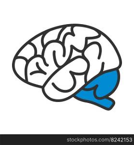 Brain Icon. Editable Bold Outline With Color Fill Design. Vector Illustration.