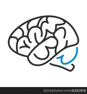Brain Icon. Editable Bold Outline With Color Fill Design. Vector Illustration.