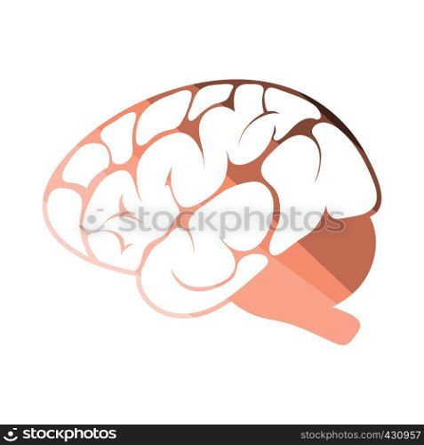 Brain icon. Flat color design. Vector illustration.