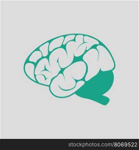 Brain icon. Gray background with green. Vector illustration.