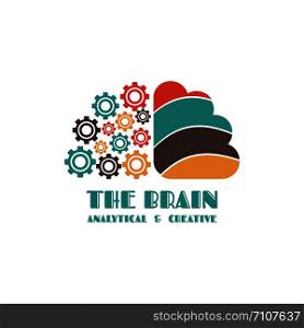 brain icon, left and right brain, thinking concept, isolated on white background