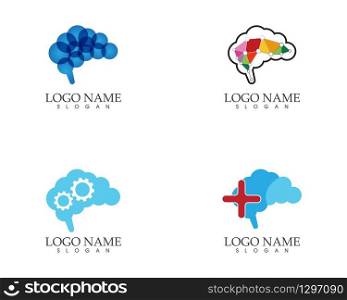Brain icon logo vector illustration
