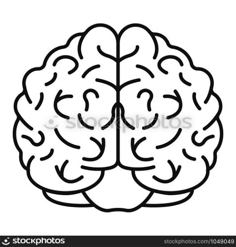 Brain icon. Outline brain vector icon for web design isolated on white background. Brain icon, outline style