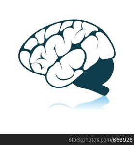 Brain Icon. Shadow Reflection Design. Vector Illustration.