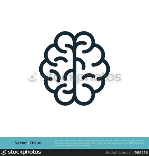 Brain Icon Vector Logo Template Illustration Design. Vector EPS 10.