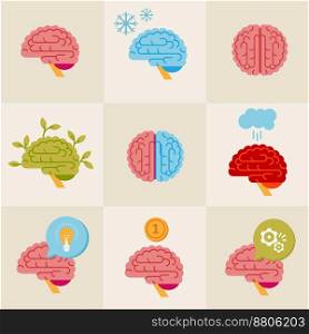 Brain icons vector image