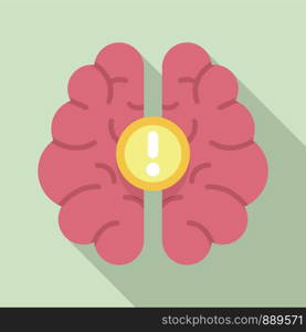 Brain idea icon. Flat illustration of brain idea vector icon for web design. Brain idea icon, flat style