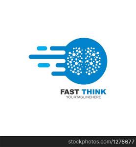 Brain illustration vector icon Logo design template